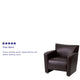 Brown |#| Brown LeatherSoft Chair with Extended Panel Arms - Reception and Lounge Seating