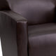 Brown |#| Brown LeatherSoft Chair with Extended Panel Arms - Reception and Lounge Seating