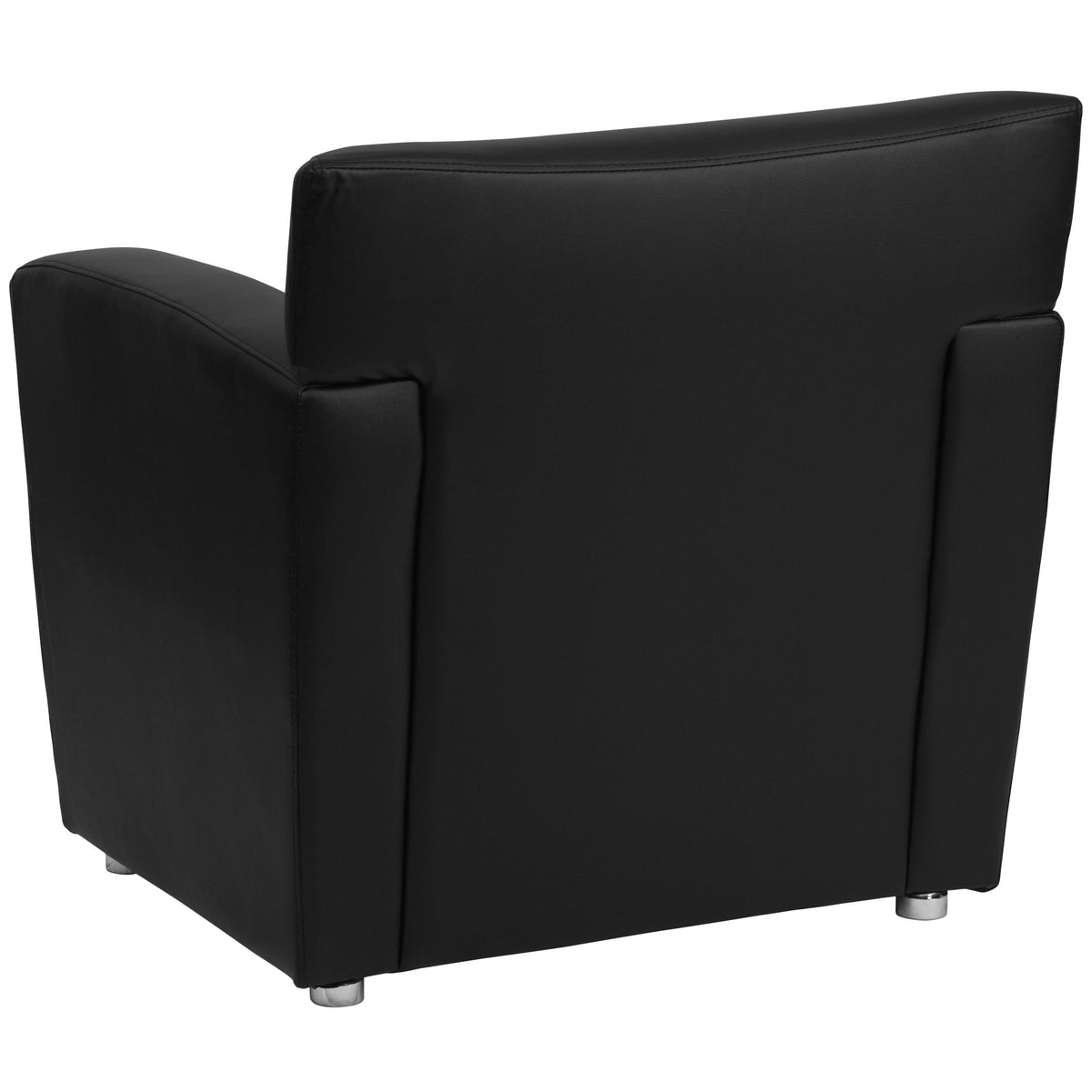 Black |#| Black LeatherSoft Chair with Extended Panel Arms - Reception and Lounge Seating