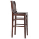 Walnut |#| School House Back Walnut Wood Restaurant Barstool with Footrest