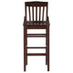 Walnut |#| School House Back Walnut Wood Restaurant Barstool with Footrest