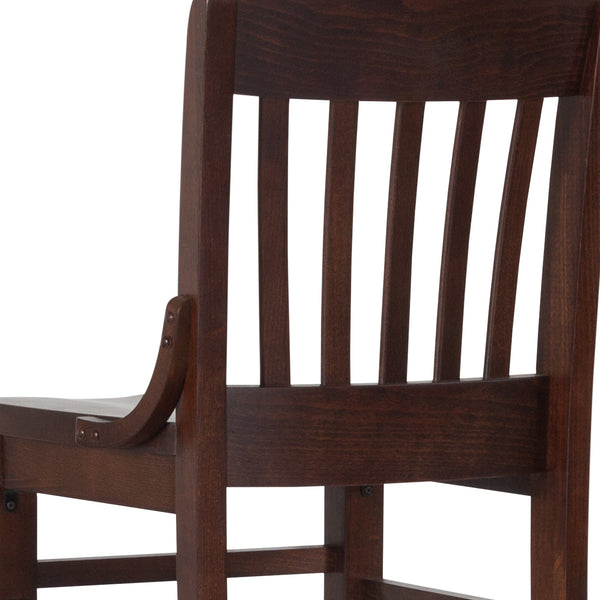 Walnut |#| School House Back Walnut Wood Restaurant Barstool with Footrest