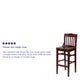 Mahogany |#| School House Back Mahogany Wood Restaurant Barstool with Footrest