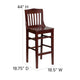 Mahogany |#| School House Back Mahogany Wood Restaurant Barstool with Footrest