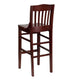 Mahogany |#| School House Back Mahogany Wood Restaurant Barstool with Footrest