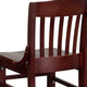 Mahogany |#| School House Back Mahogany Wood Restaurant Barstool with Footrest