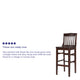 Walnut |#| School House Back Walnut Wood Restaurant Barstool with Footrest