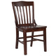 Walnut |#| School House Back Walnut Wood Restaurant Chair with Footrest