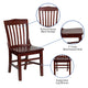 Mahogany |#| School House Back Mahogany Wood Restaurant Chair with Footrest