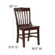 Walnut |#| School House Back Walnut Wood Restaurant Chair with Footrest