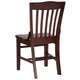 Walnut |#| School House Back Walnut Wood Restaurant Chair with Footrest