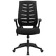 High Back Designer Black Mesh Swivel Executive Ergonomic Chair with Flip-Up Arms