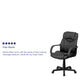 Mid-Back Ergonomic Massaging Black LeatherSoft Executive Office Chair w/ Arms