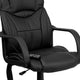 Mid-Back Ergonomic Massaging Black LeatherSoft Executive Office Chair w/ Arms