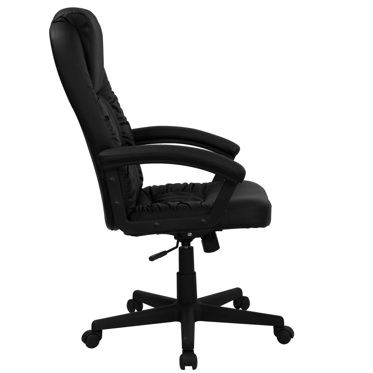 High Back Black LeatherSoft Soft Ripple Upholstered Executive Office Chair