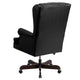 Black |#| High Back Tufted Black LeatherSoft Ergonomic Office Chair w/Oversized Headrest