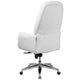 White |#| High Back Tufted White LeatherSoft Multifunction Ergonomic Office Chair w/Arms