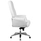 White |#| High Back Tufted White LeatherSoft Multifunction Ergonomic Office Chair w/Arms