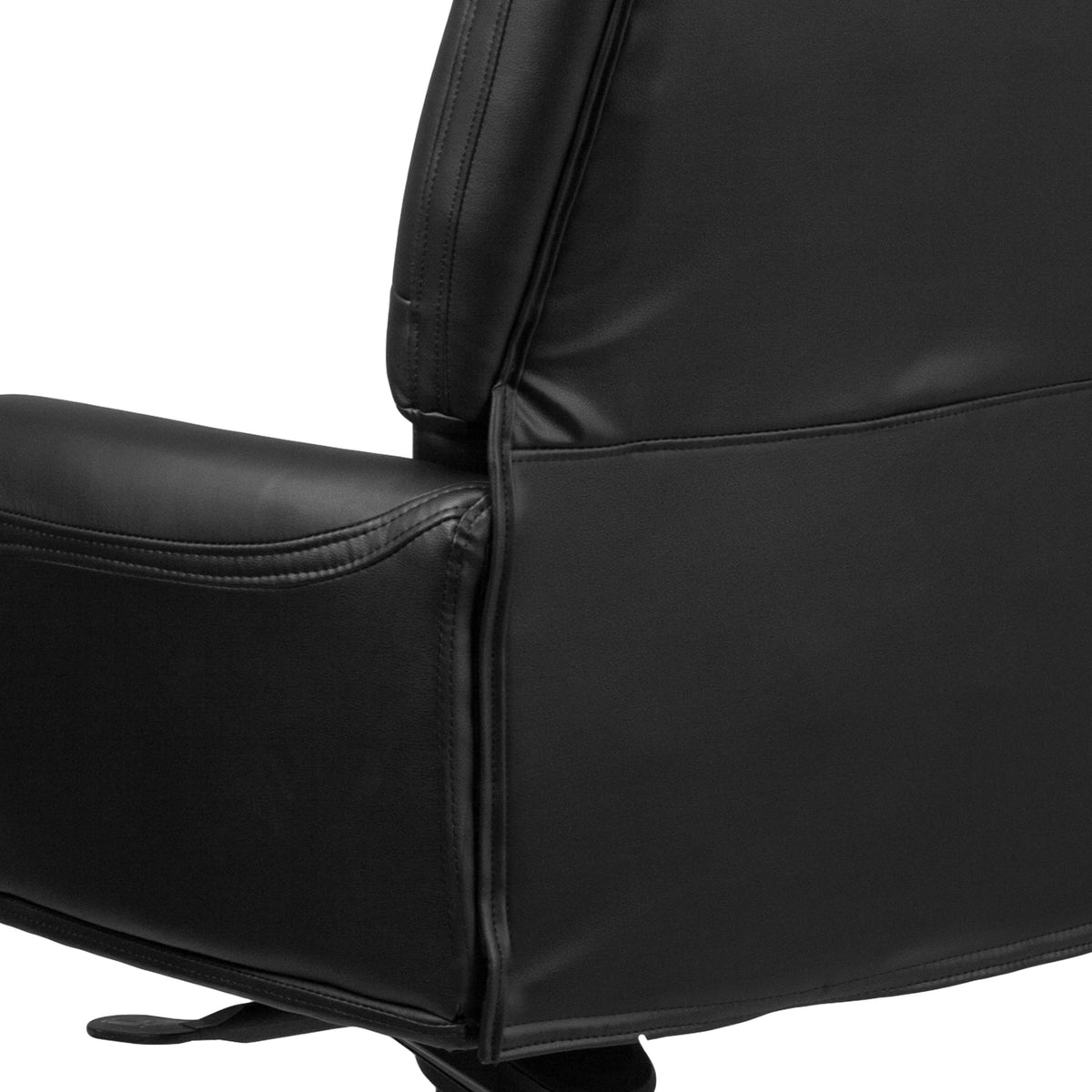 Black |#| High Back Tufted Black LeatherSoft Multifunction Ergonomic Office Chair w/Arms