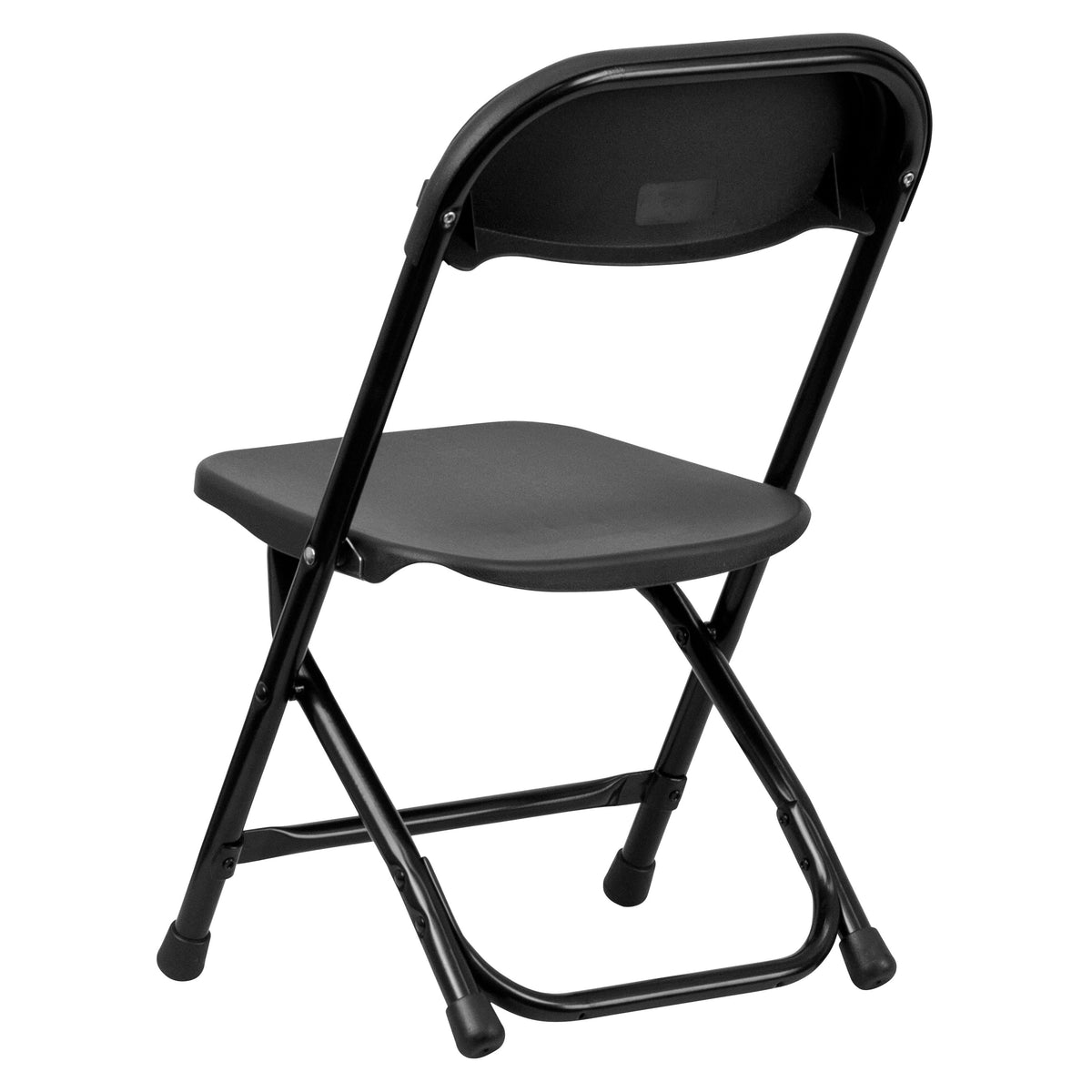 Black |#| Kids Black Plastic Folding Chair with Textured Seat - Preschool Seating