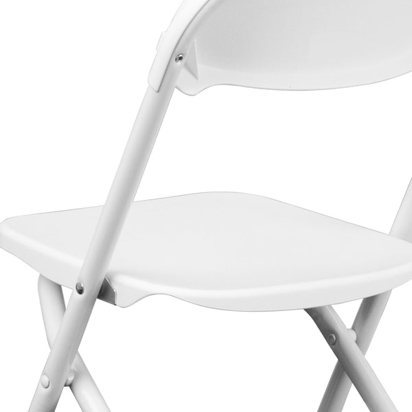 White |#| Kids White Plastic Folding Chair with Textured Seat - Preschool Seating