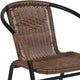 Medium Brown |#| 2 Pack Medium Brown Rattan Indoor-Outdoor Restaurant Stack Chair