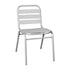 Lila Aluminum Commercial Indoor-Outdoor Armless Restaurant Stack Chair with Triple Slat Back