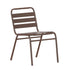 Lila Aluminum Commercial Indoor-Outdoor Armless Restaurant Stack Chair with Triple Slat Back