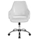 White LeatherSoft |#| Home &Office Upholstered Mid-Back Chair w/Wrap Style Arms in White LeatherSoft