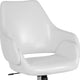 White LeatherSoft |#| Home &Office Upholstered Mid-Back Chair w/Wrap Style Arms in White LeatherSoft