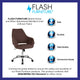 Brown Fabric |#| Home and Office Upholstered Mid-Back Chair with Wrap Style Arms in Brown Fabric