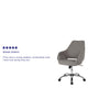 Light Gray Fabric |#| Home and Office Upholstered Mid-Back Chair w/ Wrap Style Arms in Lt Gray Fabric