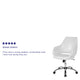 White LeatherSoft |#| Home &Office Upholstered Mid-Back Chair w/Wrap Style Arms in White LeatherSoft