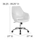 White LeatherSoft |#| Home &Office Upholstered Mid-Back Chair w/Wrap Style Arms in White LeatherSoft