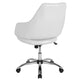 White LeatherSoft |#| Home &Office Upholstered Mid-Back Chair w/Wrap Style Arms in White LeatherSoft