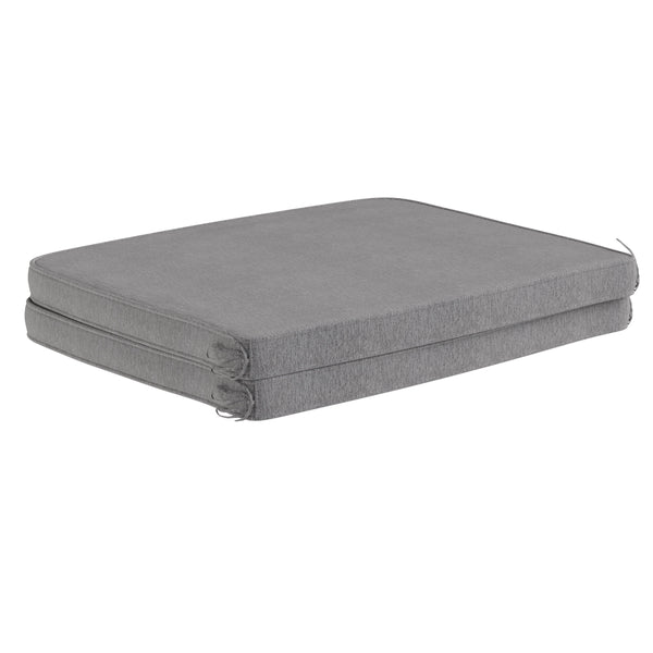 Gray |#| All-Weather Gray Non-Slip Chair Cushions with Ties & Comfort Foam Core - 2 Pack