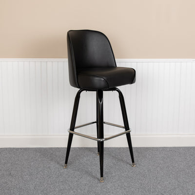 Metal Barstool with Swivel Bucket Seat - View 2