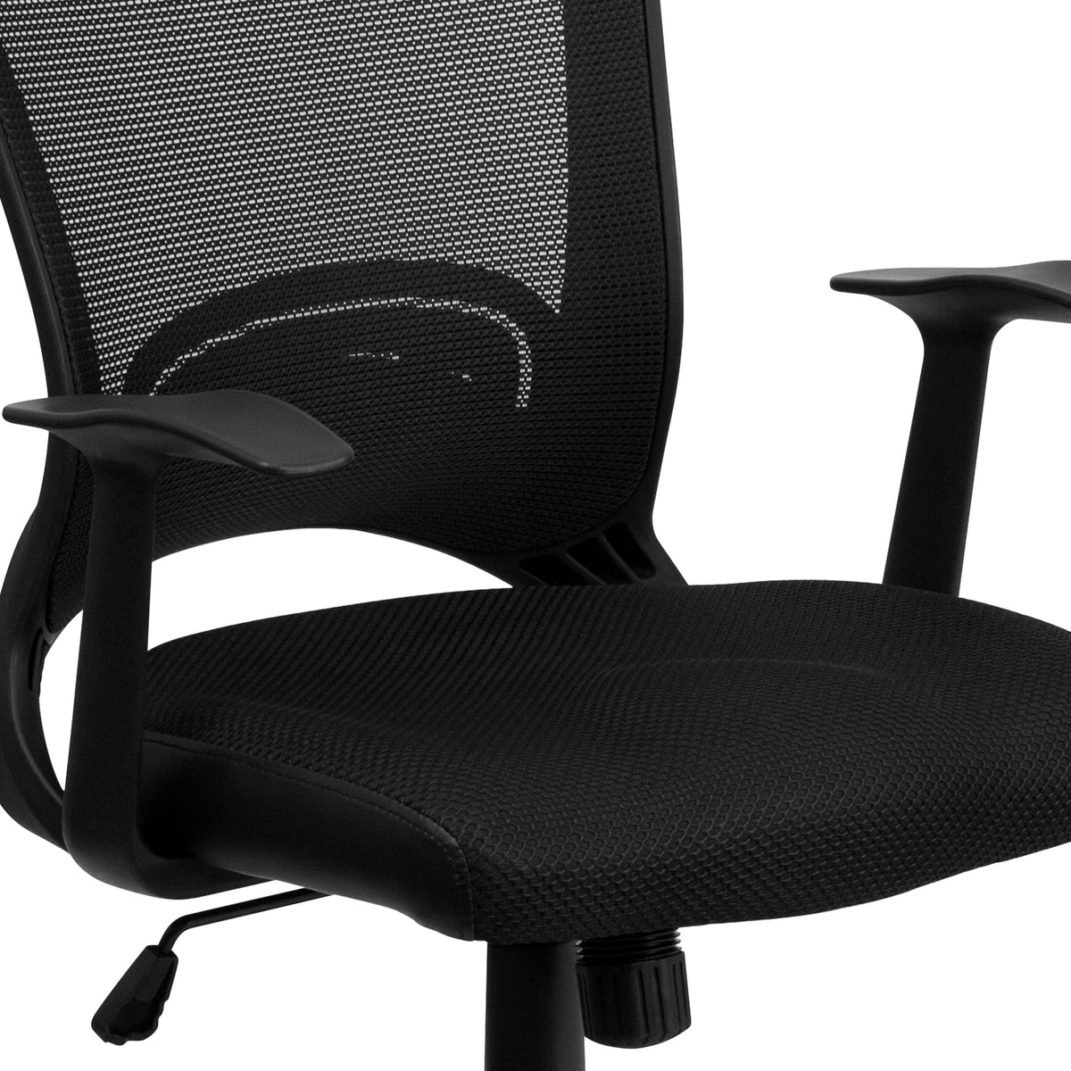 Mid-Back Designer Black Mesh Swivel Task Office Chair with Arms