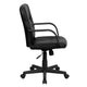 Mid-Back Black Glove Vinyl Executive Swivel Office Chair with Arms