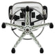 Light Gray Mesh/White Frame |#| Mid-Back Gray Mesh Ergonomic Drafting Chair/White Frame - Adjustable Foot Ring