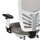 Light Gray Mesh/White Frame |#| Mid-Back Gray Mesh Ergonomic Drafting Chair/White Frame - Adjustable Foot Ring