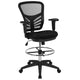 Black Mesh/Black Frame |#| Mid-Back Black Mesh Ergonomic Drafting Chair/Black Frame - Adjustable Foot Ring