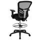 Black Mesh/Black Frame |#| Mid-Back Black Mesh Ergonomic Drafting Chair/Black Frame - Adjustable Foot Ring