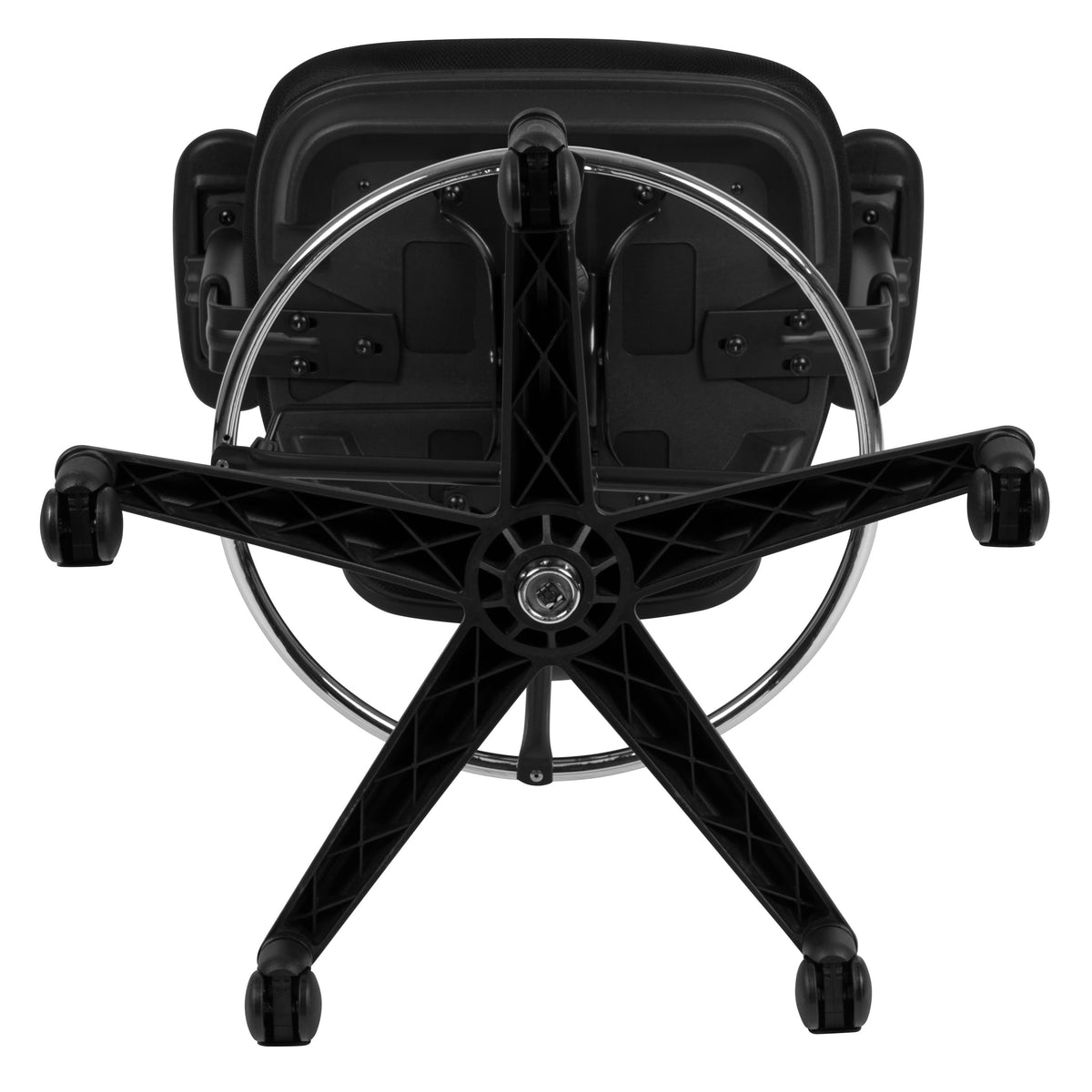 Black Mesh/Black Frame |#| Mid-Back Black Mesh Ergonomic Drafting Chair/Black Frame - Adjustable Foot Ring