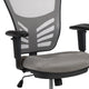 Light Gray Mesh/Black Frame |#| Mid-Back Gray Mesh Ergonomic Drafting Chair/Black Frame - Adjustable Foot Ring