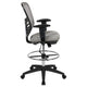 Light Gray Mesh/Black Frame |#| Mid-Back Gray Mesh Ergonomic Drafting Chair/Black Frame - Adjustable Foot Ring