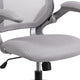 Gray |#| Mid-Back Gray Mesh Swivel Ergonomic Task Chair with Gray Frame and Flip-Up Arms