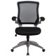 Black |#| Mid-Back Black Mesh Ergonomic Task Office Chair with Gray Frame and Flip-Up Arms