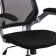 Black |#| Mid-Back Black Mesh Ergonomic Task Office Chair with Gray Frame and Flip-Up Arms