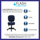 Navy Blue Fabric |#| Mid-Back Navy Blue Fabric Multifunction Office Chair with Pillow Top Cushioning